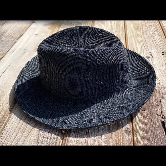 Wyeth Black Bailey Fedora  Packable Adjustable - Picture 1 of 4